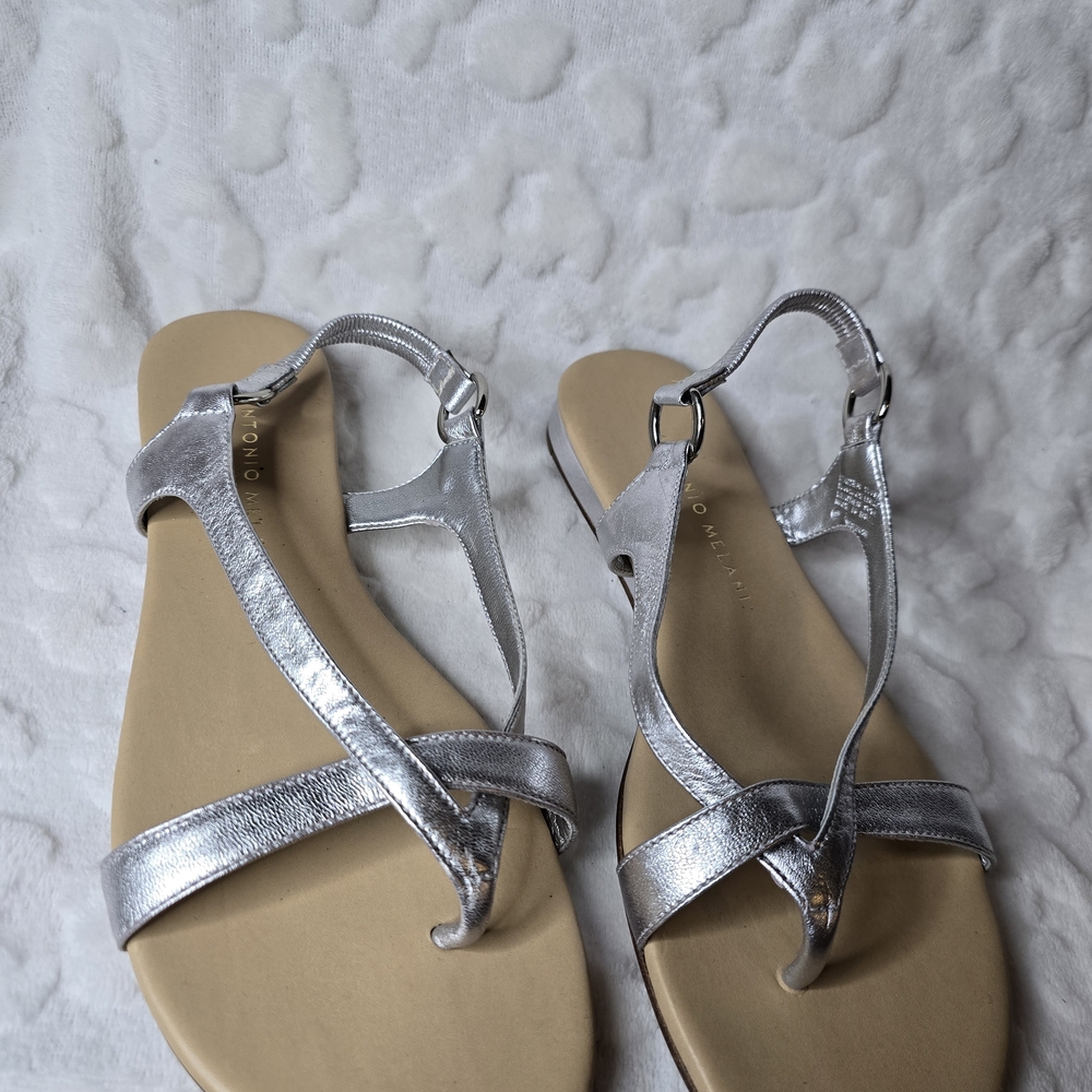 ANTONIO MELANI Silver Strappy Sandals